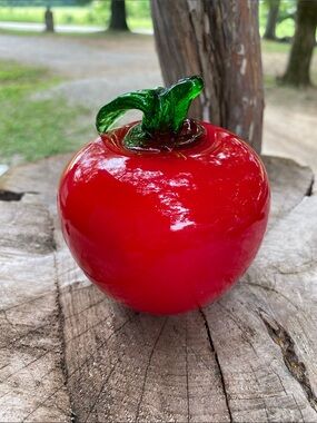 Vintage glass apple